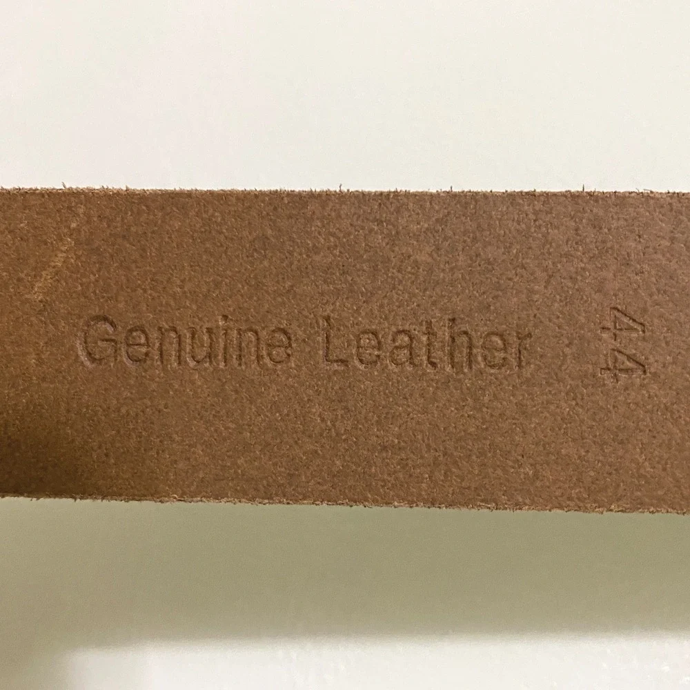 Timberland Mens Brown Genuine Leather Belt Size 44 Rugged Casual Western Buckle
